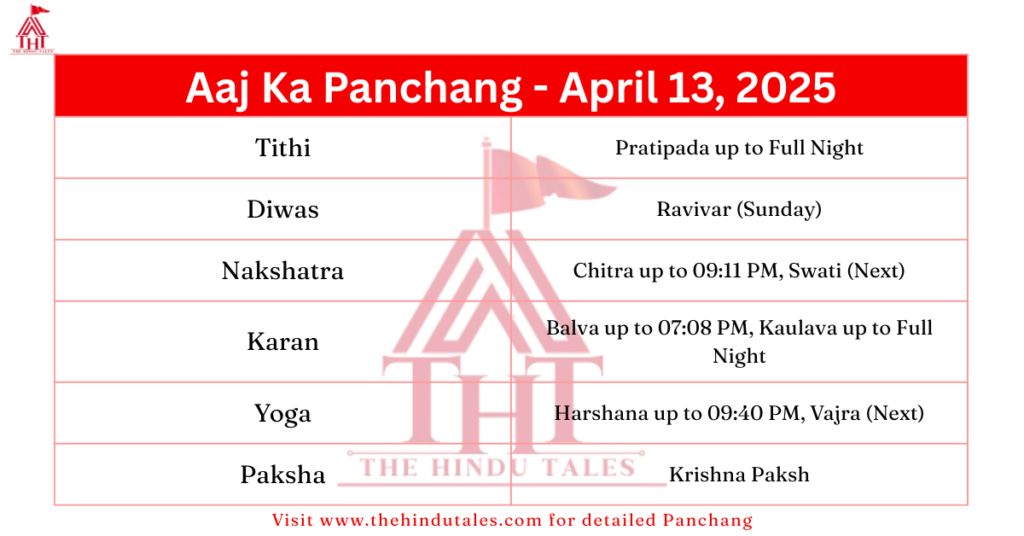 Aaj Ka Panchang – 2025-04-13 | Tithi, Nakshatra, Muhurat, Rahu Kaal 1 aaj-ka-panchang-2025-04-13