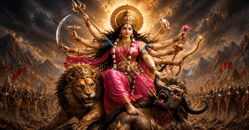 goddess-durga-as-mahishasurmardini-slaying-mahishasur