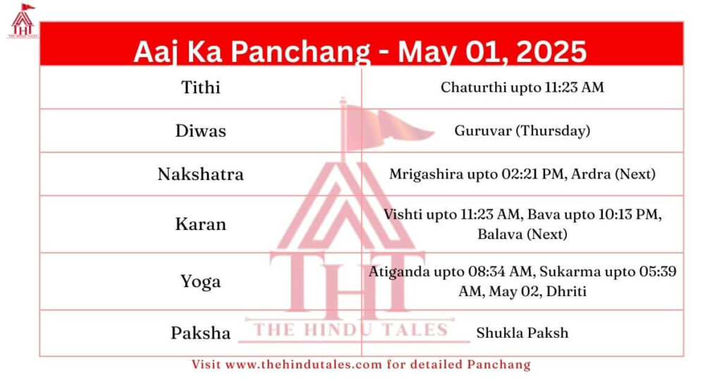 Aaj Ka Panchang – 2025-05-01 | Tithi, Nakshatra, Muhurat, Rahu Kaal 1 aaj-ka-panchang-01-05-2025