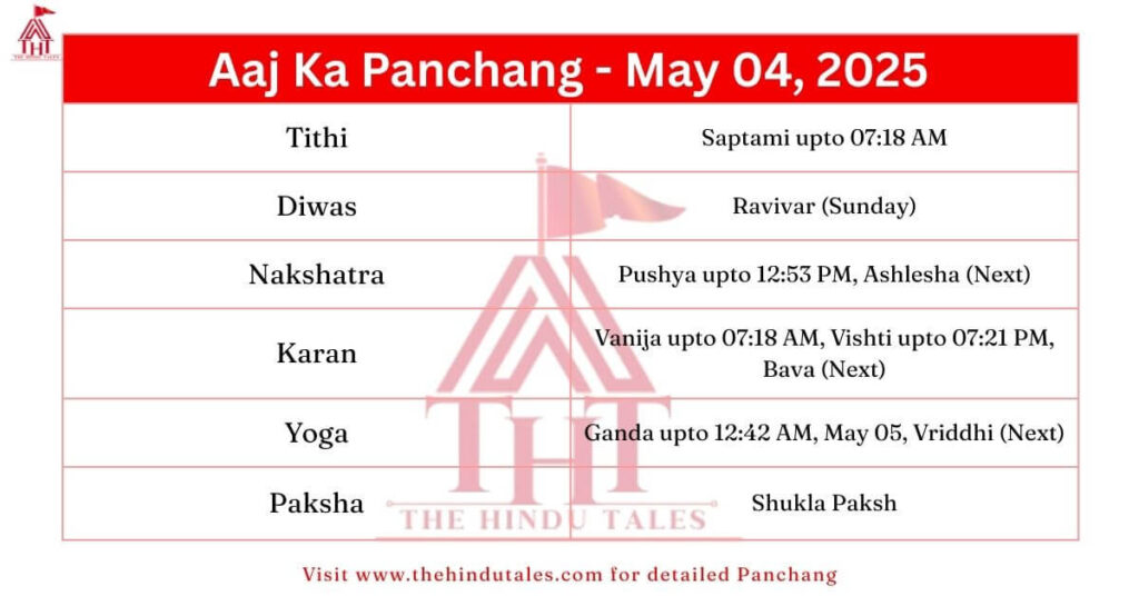 Aaj Ka Panchang - 2025-05-04 | Tithi, Nakshatra, Muhurat, Rahu Kaal 1 aaj-ka-panchang-04-05-2025